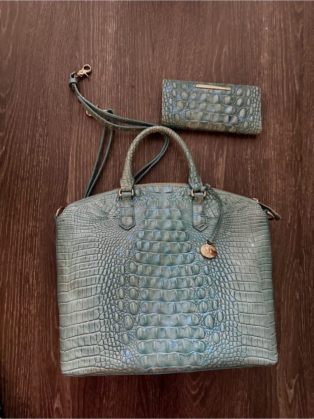Brahmin Teal Duxbury Leather Satchel